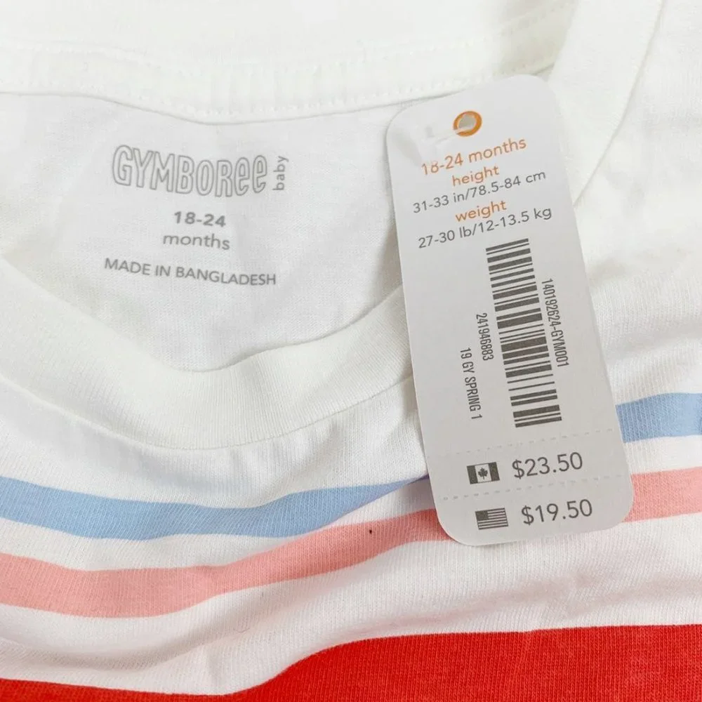 Gymboree Lot of 2 striped heart graphic t-shirt‎